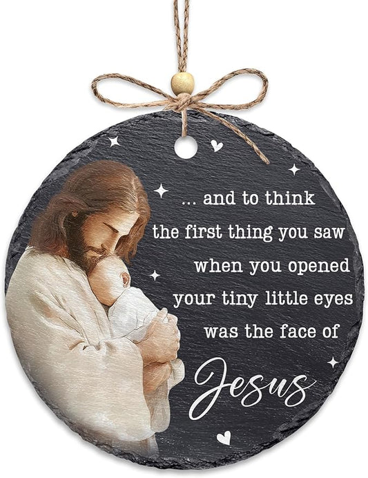 Hyturtle Miscarriage Ornament for Loss of Baby Memorial Gift, Infant Memorial Christmas Ornaments, Sympathy Gift for Stillbrith – 4 Inch Stone Ornament Memorial 6