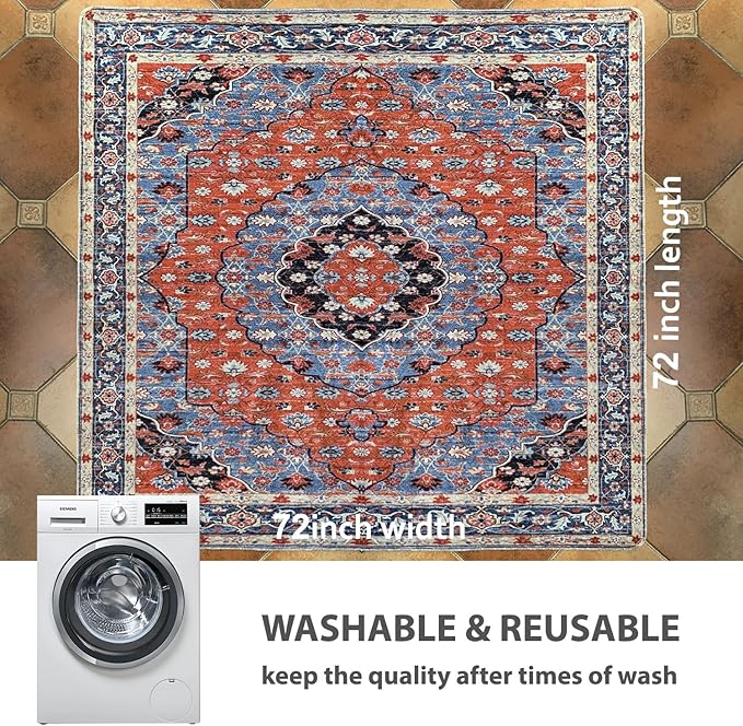 nunubaby 2PACK Washable Pee Pads for Dogs, Stylish, Non-Slip and Leak-Proof Pee Pads. Reusable Potty Pads for Dogs for Crates and Floors.(Red/Floral, 72" x72")