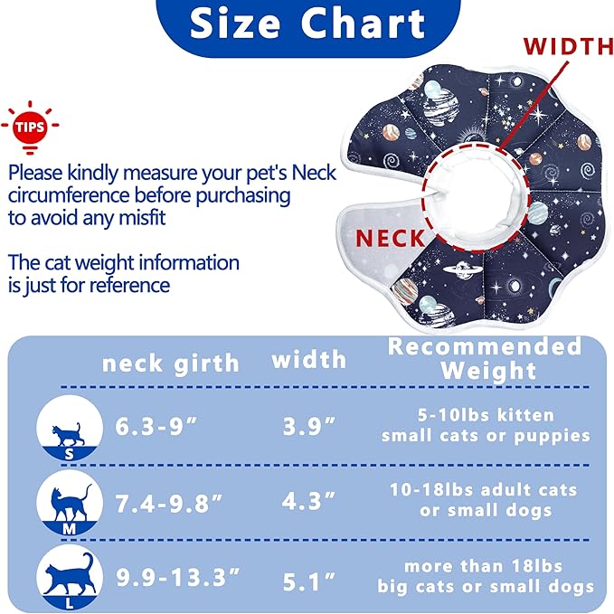Soft Adjustable Cat Cone Collar, Comfortable Cat Recovery Collar Suitable for Various Types of Cats,Elizabethan Neck Protective Collar for Cats After Surgery (Dark Blue, X-Small)