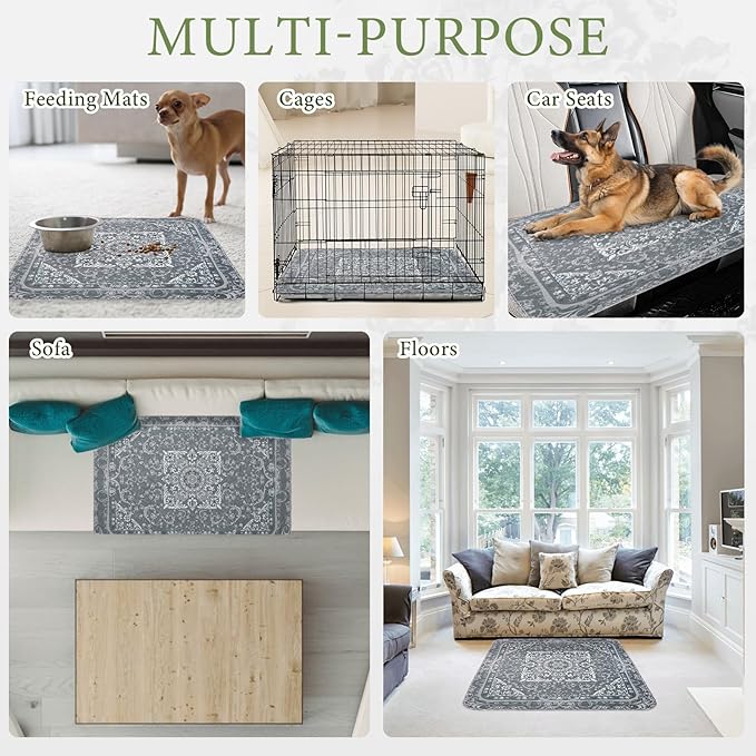 Homimp Washable Pee Pads for Dogs, 2 Pack Reusable Puppy Pads Waterproof, Absorbent and Leakproof Dog Pee Pads, Non Slip Puppy Training Pads, Pet Mat for Floor, Crate, Couch, Whelping,Grey, 24"x36"