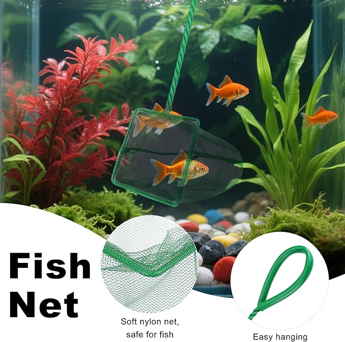 7 Pieces Fish Tank Vacuum Gravel Cleaner Kit with Aquarium Cleaning Kit, Gravel Vacuum for Aquarium Water Change and Remove Dirt Sand