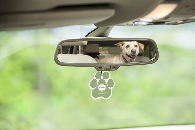 Pet House Car Air Freshener by One Fur All, Pack of 4 – Fresh Citrus - Non-Toxic Auto Air Freshener, Pet Odor Eliminating Air Freshener for Car, Ideal for Small Spaces, Dye Free Dog Car Air Freshener