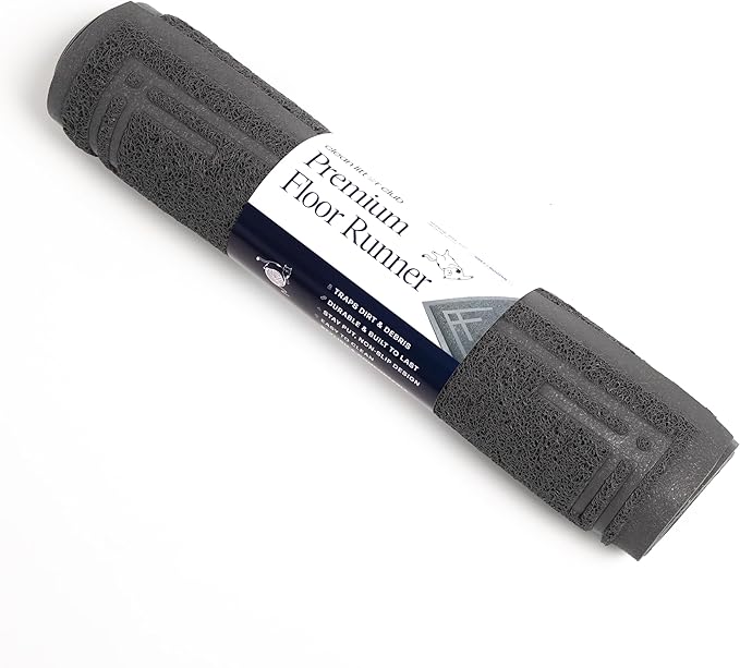 Long Litter Mat Runner 2'x6' - Trap Dirt, Mud and Cat Litter - Premium Waterproof PVC Mesh, Non Slip Rubber Runner for Pets, Entry, Mudroom, Garage, Laundry, RV, Camper - Litter Mat XL (Grey Modern)