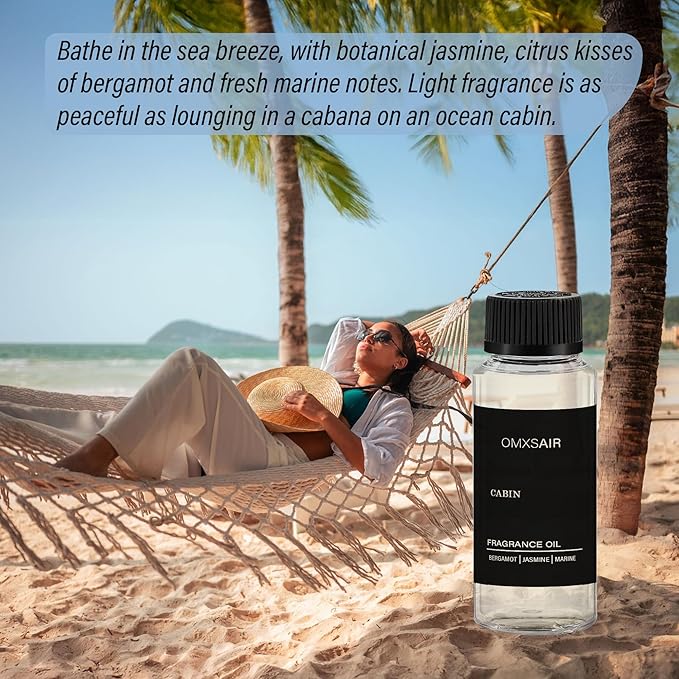 Hotel Diffuser Oil Cabin Inspired by Ritz Carlton 4.1 Fl Oz 120ml - Hotel Fragrance Diffuser Oil & Home Luxury Scents - Jasmine,Bergamot & Fresh Marine Essential Oils Blend for Aromatherapy Diffuser