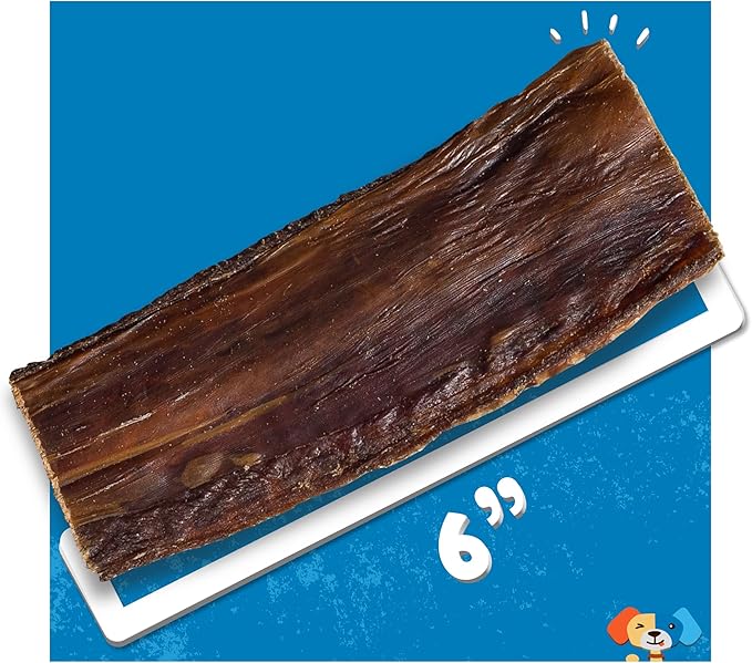 Jack&Pup Gullet Jerky | 6" Beef Gullet Jerky Chew for Small Dogs | Single Ingredient Dog Treats with Glucosamine for Natural Joint Support (25 Pk)