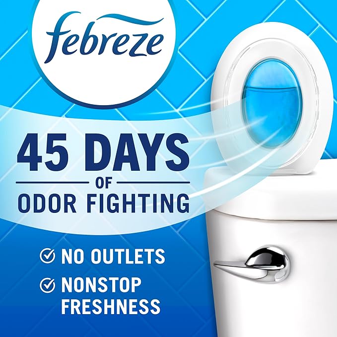 Febreze Bathroom Air Freshener, Odor-Fighting, Plug In Alternative, Air Fresheners for Home and Bathroom and Kitchen, Closet Air Fresheners, Baked Cinnamon Apples & Cranberry Crumble Scent, 4 Count
