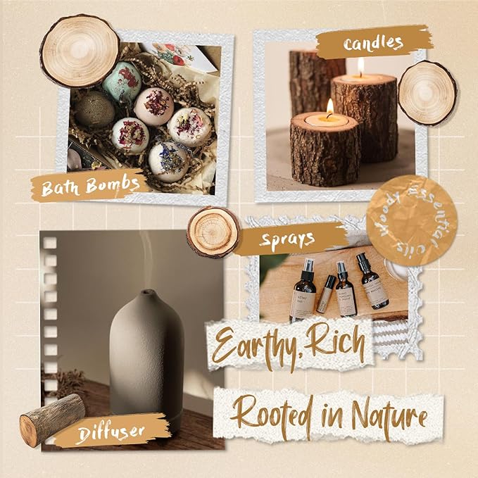 SALKING Woody Essential Oils Gift Set, Natural and Pure Aromatherapy Fragrance Oils for Diffuser, Humidifier, Massage- Frankincense, Teakwood, Sandalwood, Cypress, Cedarwood, Patchouli