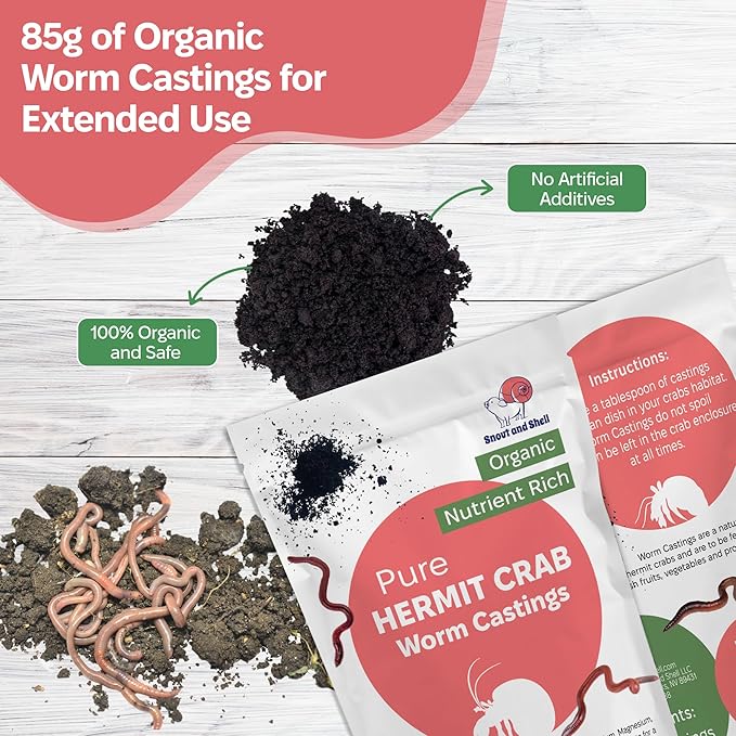 Hermit Crab Supplement Bundle – Greensand, Oyster Shell Powder and Worm Castings – Molting Support, Natural Calcium, Minerals and Protein – Auto Feeder Friendly, USA Sourced, Organic, Non-GMO