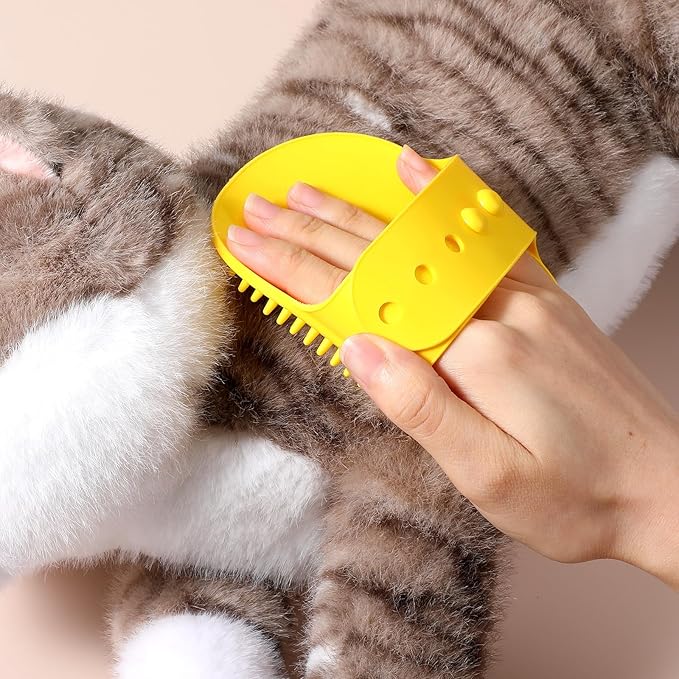 4Pcs Cat Self Groomer for Indoor Cats, Softer Cat Head Scratcher & Face Scratchers, Adjustable Cats Grooming Brush for Climbing Frames & Table Legs, Short/Long Hair Meow Interactive Massager Toy