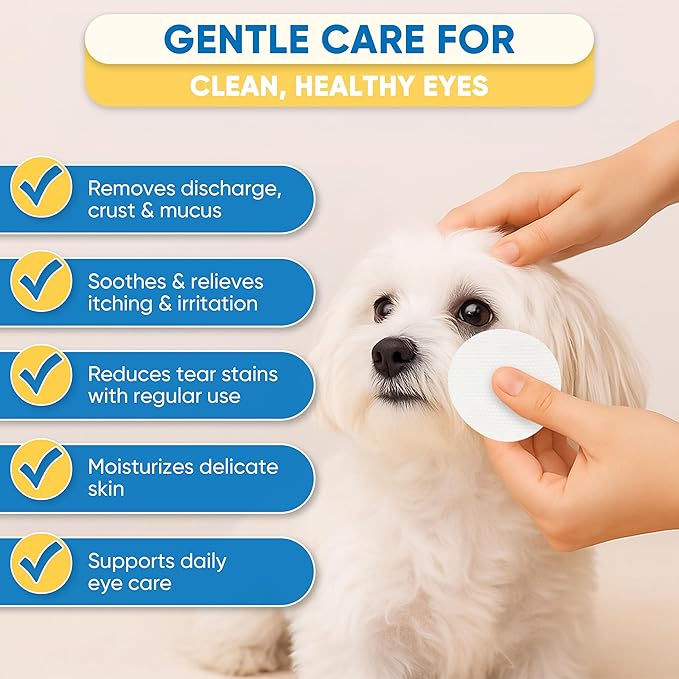 Dog and Cat Eye Wipes - 240ct/2pack Dog Tear Stain Remover Eye Wipes - with Chamomile & Witch Hazel - 3.15" Presoaked & Textured Pet Wipes for Eyes