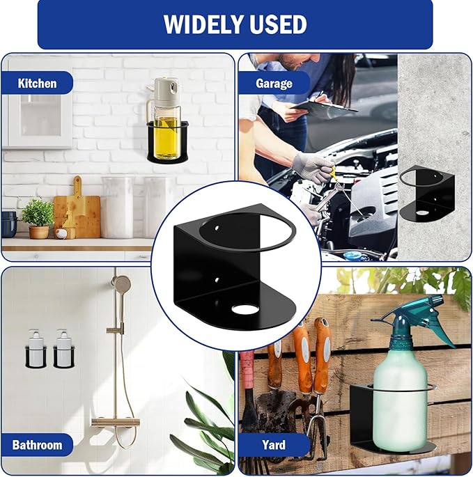 1 Pcs Spray Bottle Holder,Heavy-Duty Bottle Holder,Wall Mounted Cup Holder,Spray Bottle Rack for Garage,Kitchen and Bathroom Storage