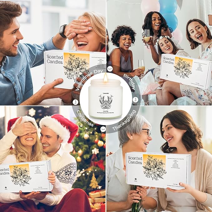 Candles for Home Scented, Gifts for Women, 8 Pack Aromatherapy Candle Set for Women, Natural Soy Wax Jar Candles Set, Candle Gifts for Mother's Day, Birthday, Valentine's Day