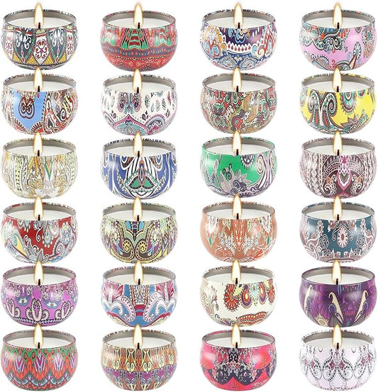 24Pack Scented Candles,Soy Wax Jar Candles,Aromatherapy Candles for Home 2.5 OZ Scented Candles for Mom for Christmas Candles, Birthday, Thanksgiving, Mother's Day,Valentine'sDay