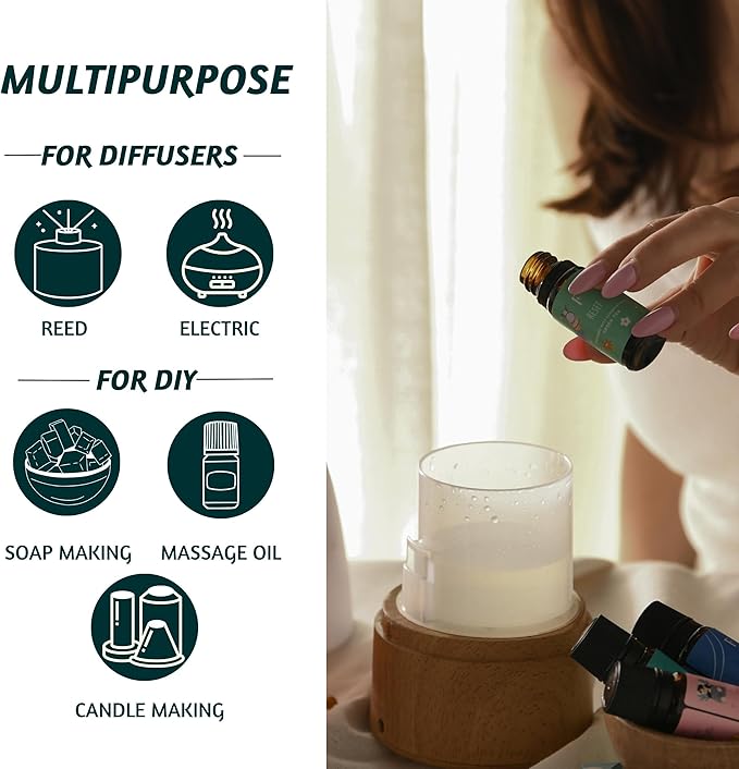 Folkulture Christmas Fragrance Oils for Diffuser | Set of 6 Christmas Essential Oils Set for Home | Peppermint, Candy, Apple Tart, Cranberry, Vanilla (Christmas Magic) | Xmas Gift