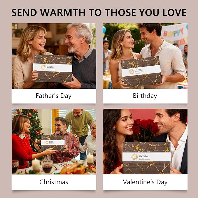 Sandalwood Beard Grooming Set For Men, 21 Pcs Facial Skin Care Set, Spa & Self-Care Gift, Bath and Body Gift Set, Bath Bomb, Bear Oil, Face Serum, Birthday, Christmas, Valentines, Father Day, Husband