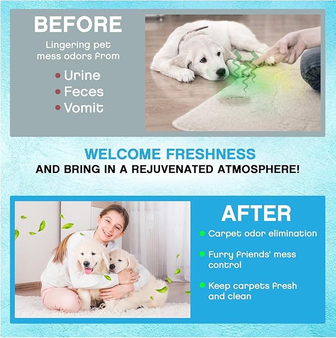 NonScents Carpet & Rug Odor Eliminator - Safe & Fragrance-Free Pet Carpet Deodorizer - Cat and Dog Smell Neutralizer - Removes Pet Urine Odors - Fresh Scent Powder in Pet Areas at Home (Pack of 2)