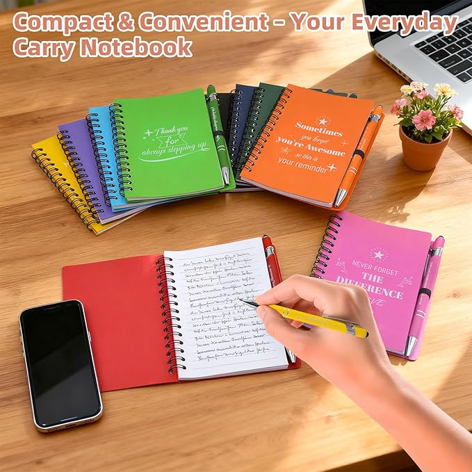 20 Sets/40 Pcs Employee Appreciation Gifts Bulk, Inspirational Notebooks with Motivational Pens for Staff, Thank You Gifts for Coworkers, Teachers,Team ,Nurse, DSP, Housekeeping, Office, School