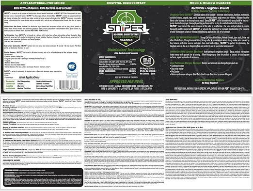 SNiPER Hospital Disinfectant, Odor Eliminator & All-Purpose Cleaner, Set of 4 Ounce Spray, 16 Ounce Spray, and 1 Gallon Bottle