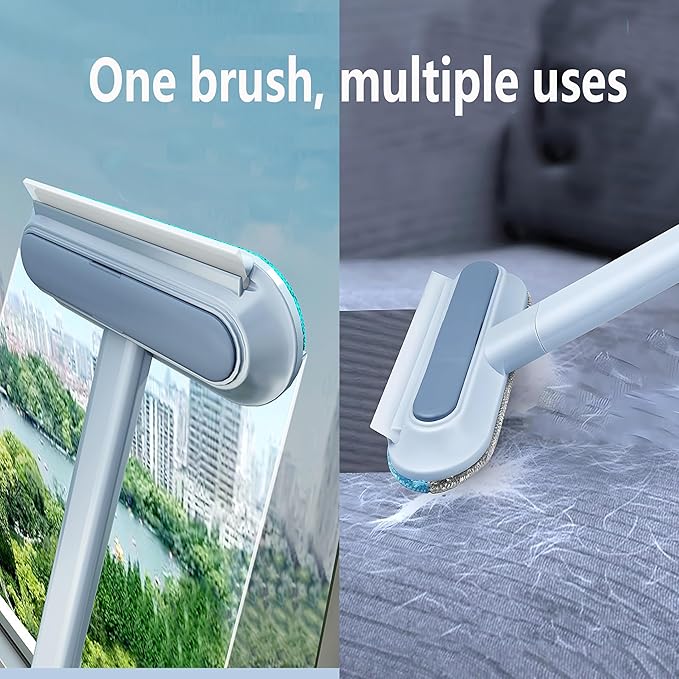 2 Pcs Pet Hair Removel Tool,4 in 1 Multifunctional Pet Dog and Cat Hair Removal Broom, Cleaning Brush for Furniture, Couch, Carpet, Clothes,Window, Reusable Washable