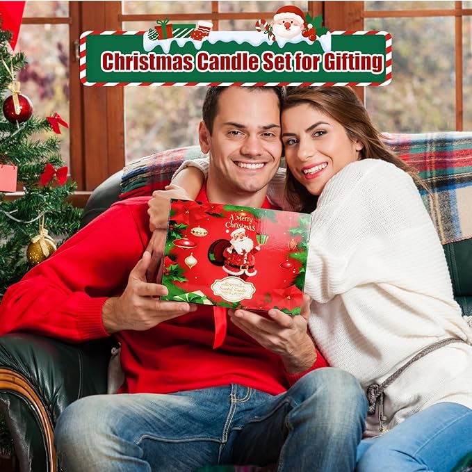12 Pack Christmas Scented Candles with Natural Soy Wax, Long Lasting Aromatherapy Soy Candles for Home Scented, Christmas Candles Gift Set for Women & Friends