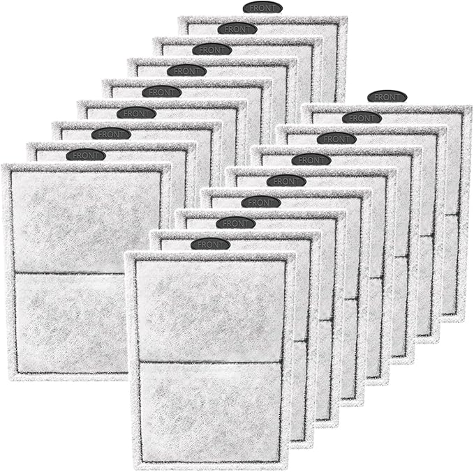 16 Pack PF-L Filter Cartridges Compatible with PF20, PF30, PF40 and PF75 Power Filters, Large Carbon Replacement Aquarium Refill for Fish Tank with Zeolite
