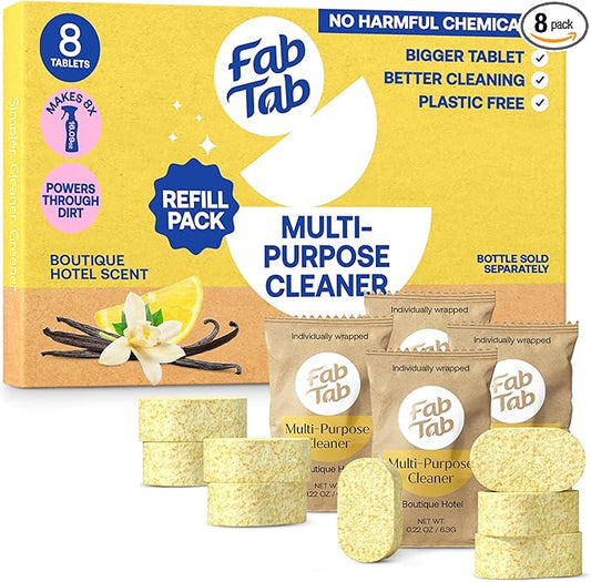 Fab Tab Fabtab Sustainable Multi-surface Cleaner Refill Cleaning Tablets For All Surfaces, Plant-based, No Harsh Chemicals, Citrus Scent (bottle Not Included)