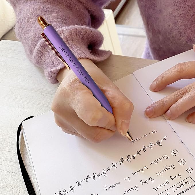 MESMOS New Beginnings Gifts for Women, 3pk Fancy Ballpoint Pen Set, Divorce Going Away Break Up Farewell Gifts for Women Friends and Coworkers