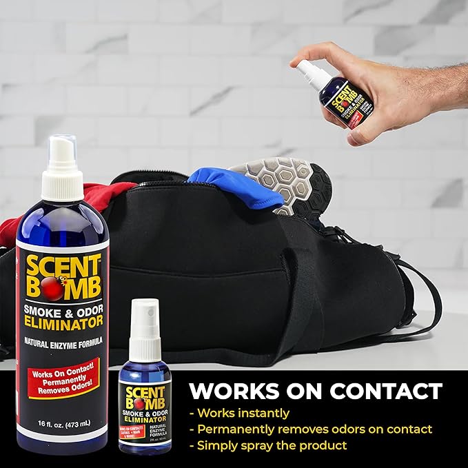 Scent Bomb Odor Eliminator Spray Enzyme Based Strong Pet Odor Eliminator for Home, Air Freshener for Room, Bathroom and Kitchen, Removes Smoke Dog Pee Cat Urine Poof Smell Deodorizer, 2 Bottle