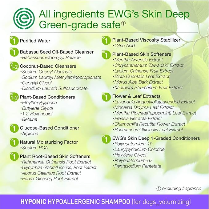 HYPONIC Hypoallergenic Premium Dog Shampoo (Volumizing, 3X’s Size, Save 25% 50.7 oz) - Poodles, Bichons and/Dogs requiring Volume