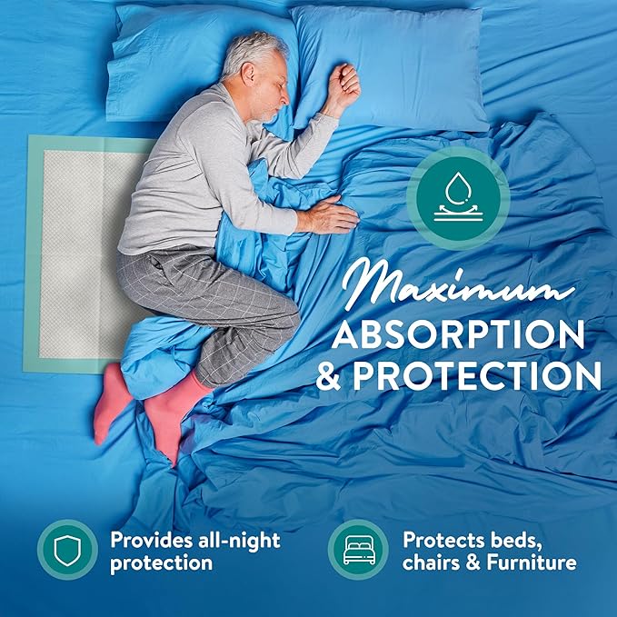 Inspire Extra Large Super Absorbent Disposable Bed Pads for Chronic Incontinence Ultra Thick and Absorbent Bed Pads Disposable Adult | Pee Pads for Adults (36" X 36" Pack of 50 W/ Adhesive)
