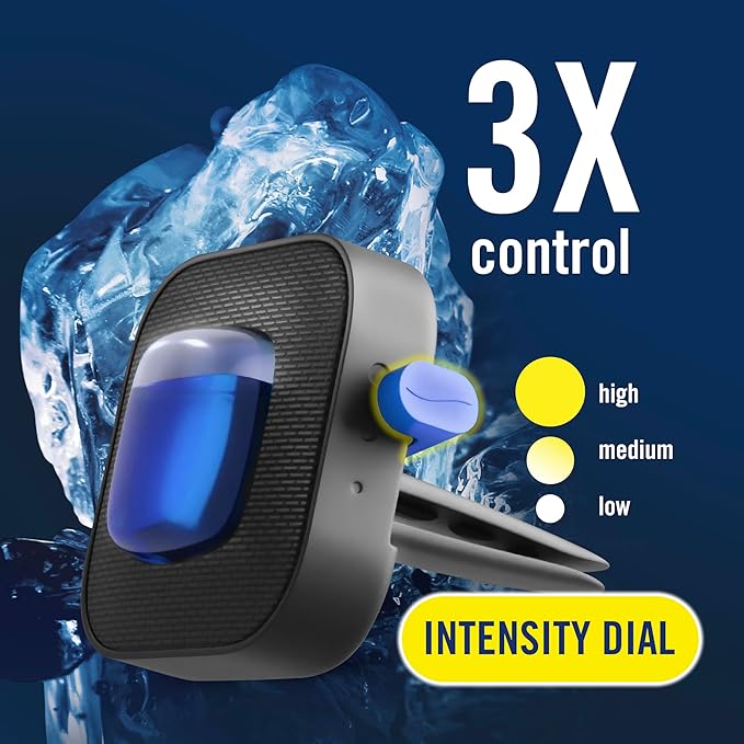 Febreze Car Air Freshener Vent Clip Platinum Ice Scent, .07 oz. Car Vent Clip, Pack of 4