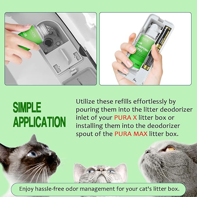 Cat Litter Deodorizer for PET-KIT PuraX PuraMax Self-Cleaning Cat Litter Box Odor Eliminator for Strong Odor Remover Litters Box Deodorizer Replaced Odors Remover Refills (Lemon Flavor)