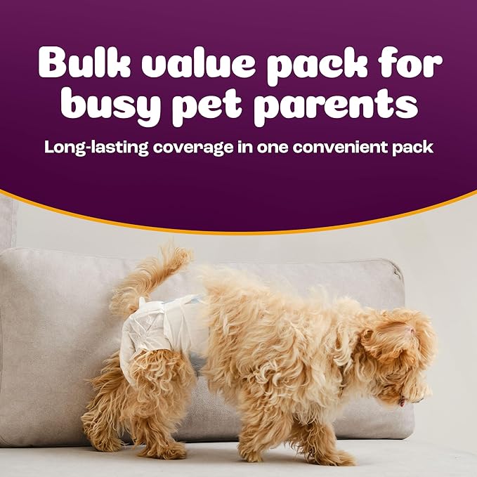 Inspire Pet Care Dog Diapers Female Dogs | Bulk Value Doggie Incontinence, Accidents, for Heat, Pee or Period and Housebreaking (X-Small (50 Count))