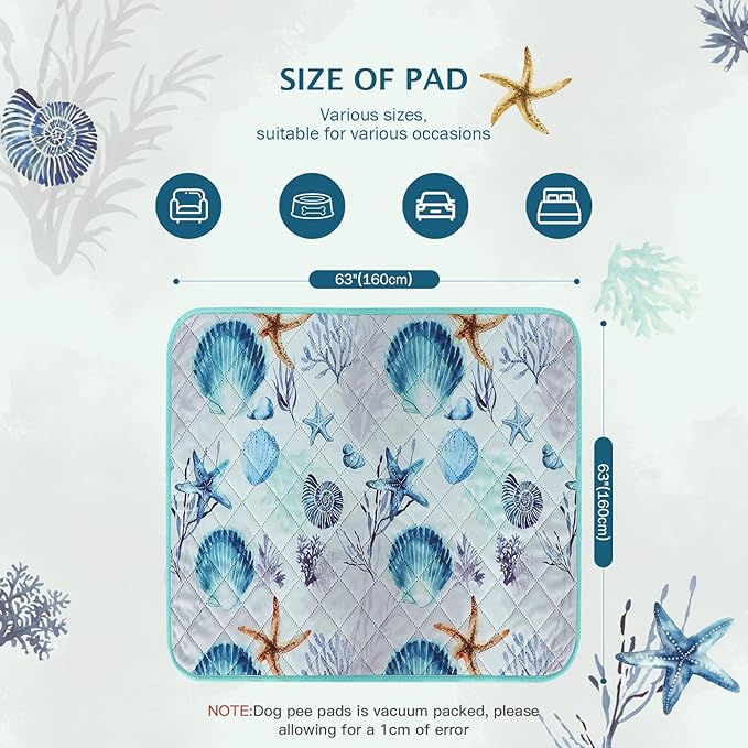 IEUUMLER Washable Pee Pads for Dogs, 1 Pack Reusable Waterproof Puppy Pads, Non-Slip Super Absorbent Dog Training Pad for Playpen Crate Bed EU012