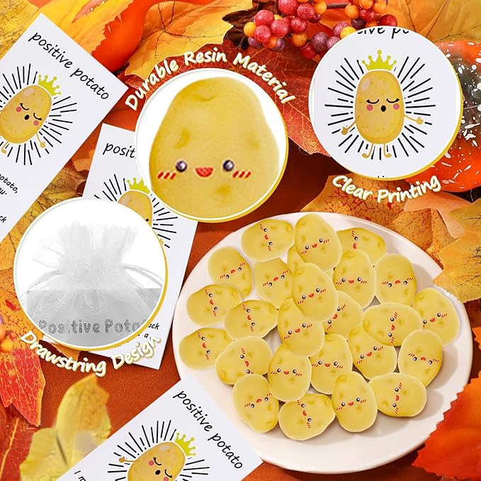 20 Set Positive Potato Bulk Employee Appreciation Gifts for Thank You Staff Back to School Student Teacher Coworker Nurse Pocket Gift End of Year Student Gift Pun Inspirational Cards Office Gifts