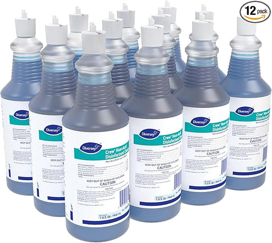 CREW Diversey 100925283 Neutral Non-Acid Bowl & Bathroom Disinfectant, 32 oz Squeeze Bottle, 12/CT