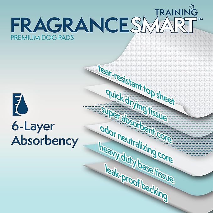 Simple Solution FragranceSmart™ Odor Control Puppy Training Pads | Green Tea Fragrance Odor Neutralizer with Wetness Indicator | 100 ct