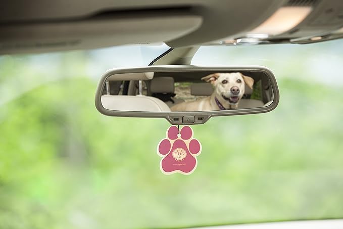 One Fur All Pet House Car Air Freshener - Vanilla Creme Brulee Pack of 4 - Non-toxic, Pet-Friendly for Small Spaces - Hanging Odor Eliminator