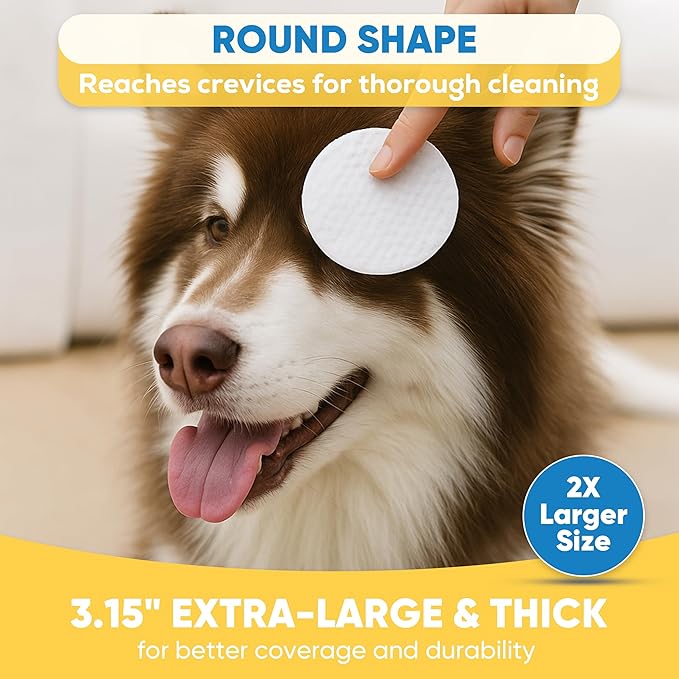 Dog and Cat Eye Wipes - 240ct/2pack Dog Tear Stain Remover Eye Wipes - with Chamomile & Witch Hazel - 3.15" Presoaked & Textured Pet Wipes for Eyes