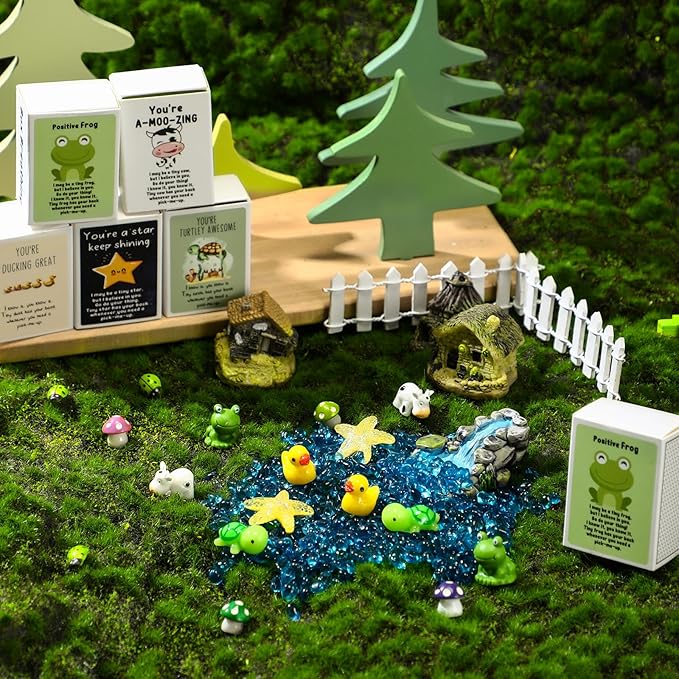 100 Set Employee Appreciation Gifts Bulk Coworkers Thank You Desk Pets Holiday Small Cute Emotional Support Resin Ornaments Card Box for Women Men Adults Office (Duck)