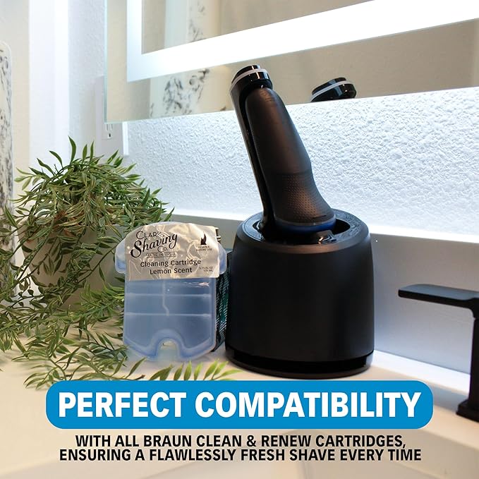 32oz Shaver Cleaning Solution & Easy Refill. Compatible with Braun Clean & Renew
