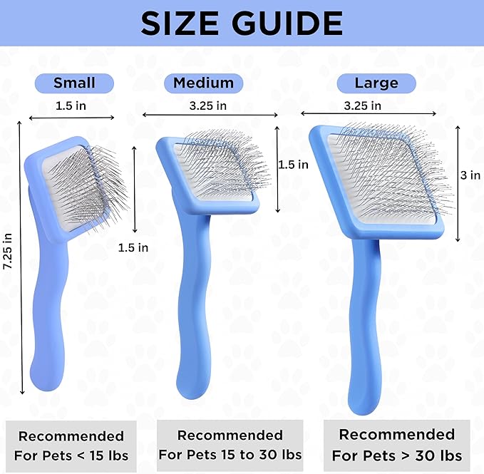 Slicker Brush for Dogs, Dog Grooming Supplies - Best Doodle & Poodle Brush for Long Haired Dogs - Goldendoodle Long Pin Detangler For Dematting (Large Curved)