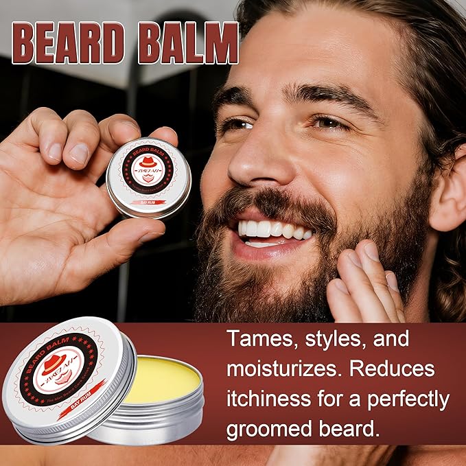 XIKEZAN Beard Care & Grooming Sets with Beard Oils, Balm, Wash, Conditioner, Brush, Comb, Scissors, Birthday Gifts for Men, Valentines Gifts for Him, Fathers Gifts for Dad, Christmas Stocking Stuffers