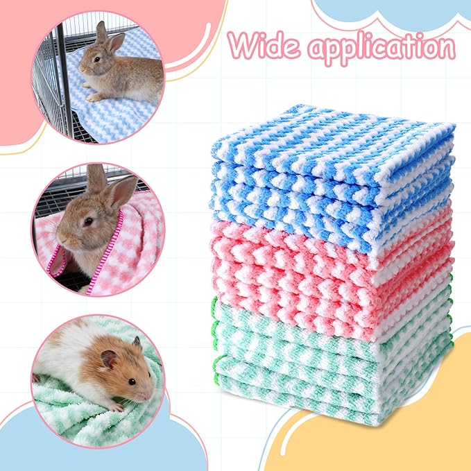 20PCS Guinea Pig Blankets, 11.8 inch Guinea Pigs Cage Liner Keep Warm Absorbent Reusable Pet Pee Sleep Mat Guineas Pig Bedding for Hamster Chinchilla Rabbit Hedgehog Hamster Ferret