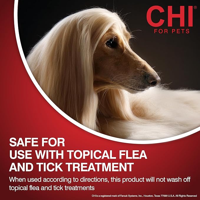 CHI for Dogs Deodorizing No-Rinse Foam - Dry Shampoo and Odor Eliminator for Dogs - Sulfate and Paraben Free - Made in USA - Waterless Pet Grooming Foam, Pump Bottle, 8 Fl Oz