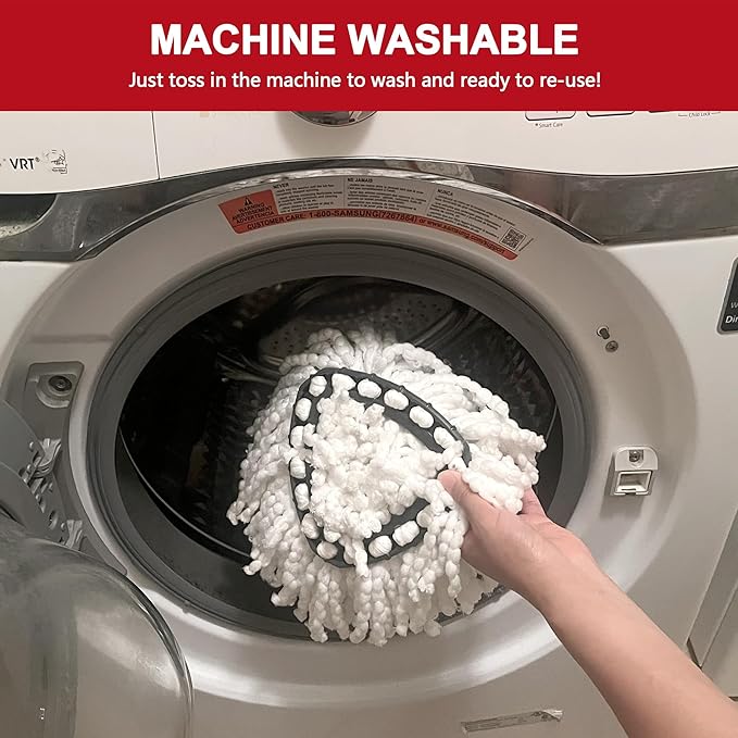 4 Pack Mop Heads Replacements for O-Ceda Easy Wrin Spin System, Microfiber Refills, Easy Cleaning Mop Repalce Head