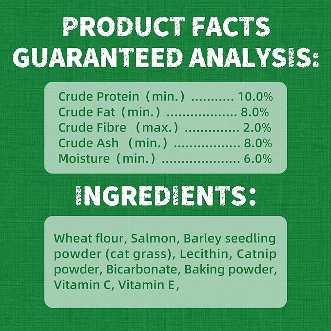 Just Try 13.4 OZ Cat Treats for Indoor Cats Hairball Control Natural Salmon Healthy Cat Grass Treats Kitten Snacks Training Biscuits Catnip for Cats Dental Care