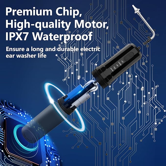 Ear Wax Removal, 2 in 1 Electric Ear Cleaning Kit with 4 Pressure Modes, Portable Water Powered Ear Cleaner with Basin and Nasal Nozzles, Ear Irrigation Flushing System for Adults and Kids