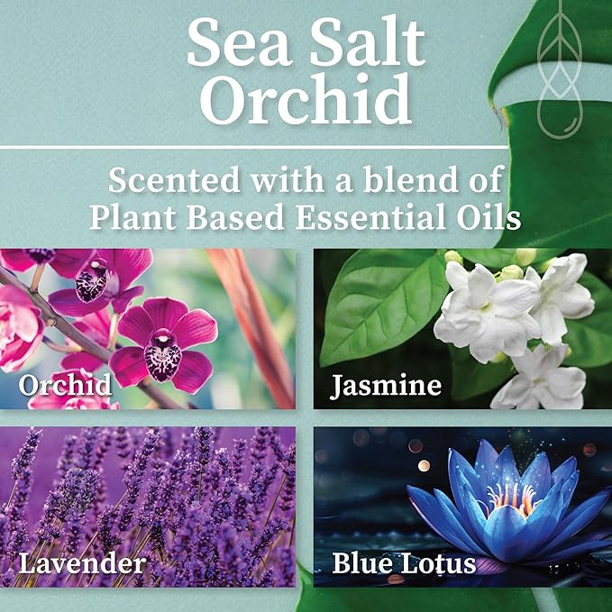 Hemlock Park Crackling Wood Wick Candle Handcrafted with Natural Coconut Wax (Standard 8 oz, Sea Salt Orchid)