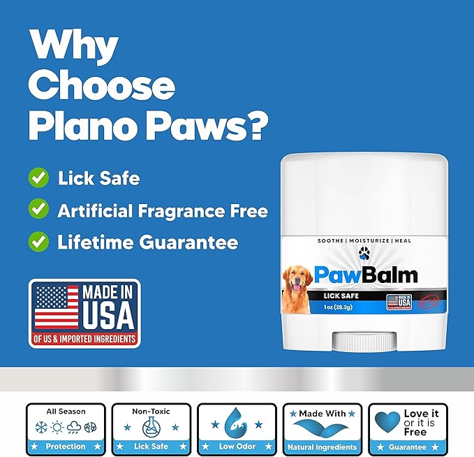 Lick Safe Dog Paw Pad Balm 1 Oz - Dog Nose Balm for Dry Nose - Safe Effective Paw Balm for Dogs to Fix Dry Cracked Paws - Dog Paw Protector from Heat, Sand, Snow - Easy to Use Paw Soother for Dogs